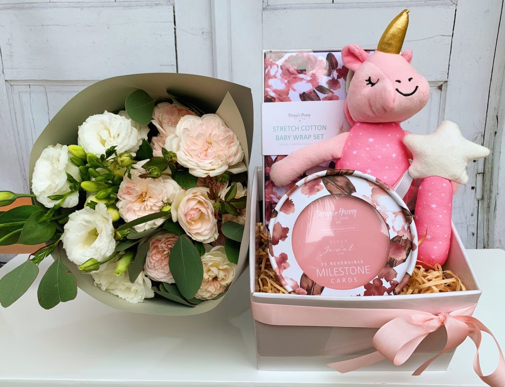 Pink Baby Hamper and Posy Wild Lotus Florist Sydney